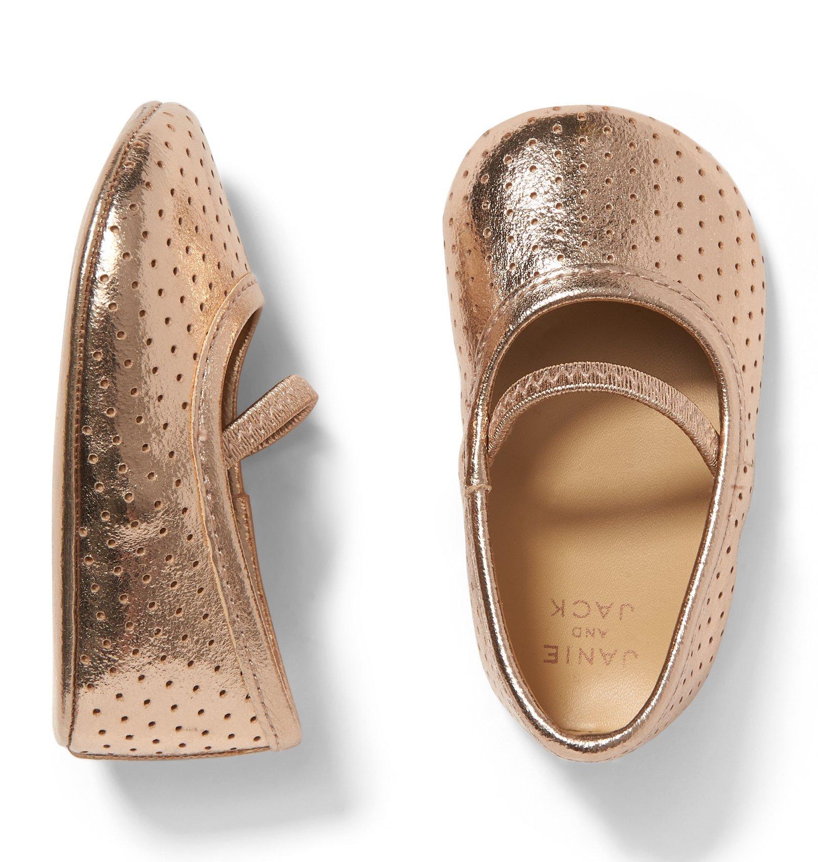 Metallic Perforated Crib Shoe  image number 0