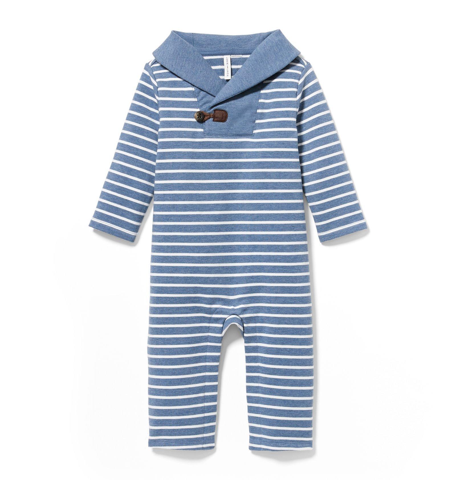 Striped Shawl Collar 1-Piece image number 0
