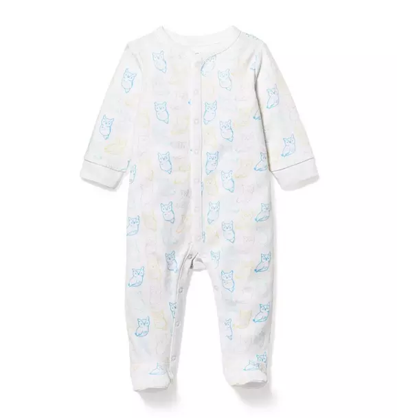 Owl Print Footed 1-Piece image number 0