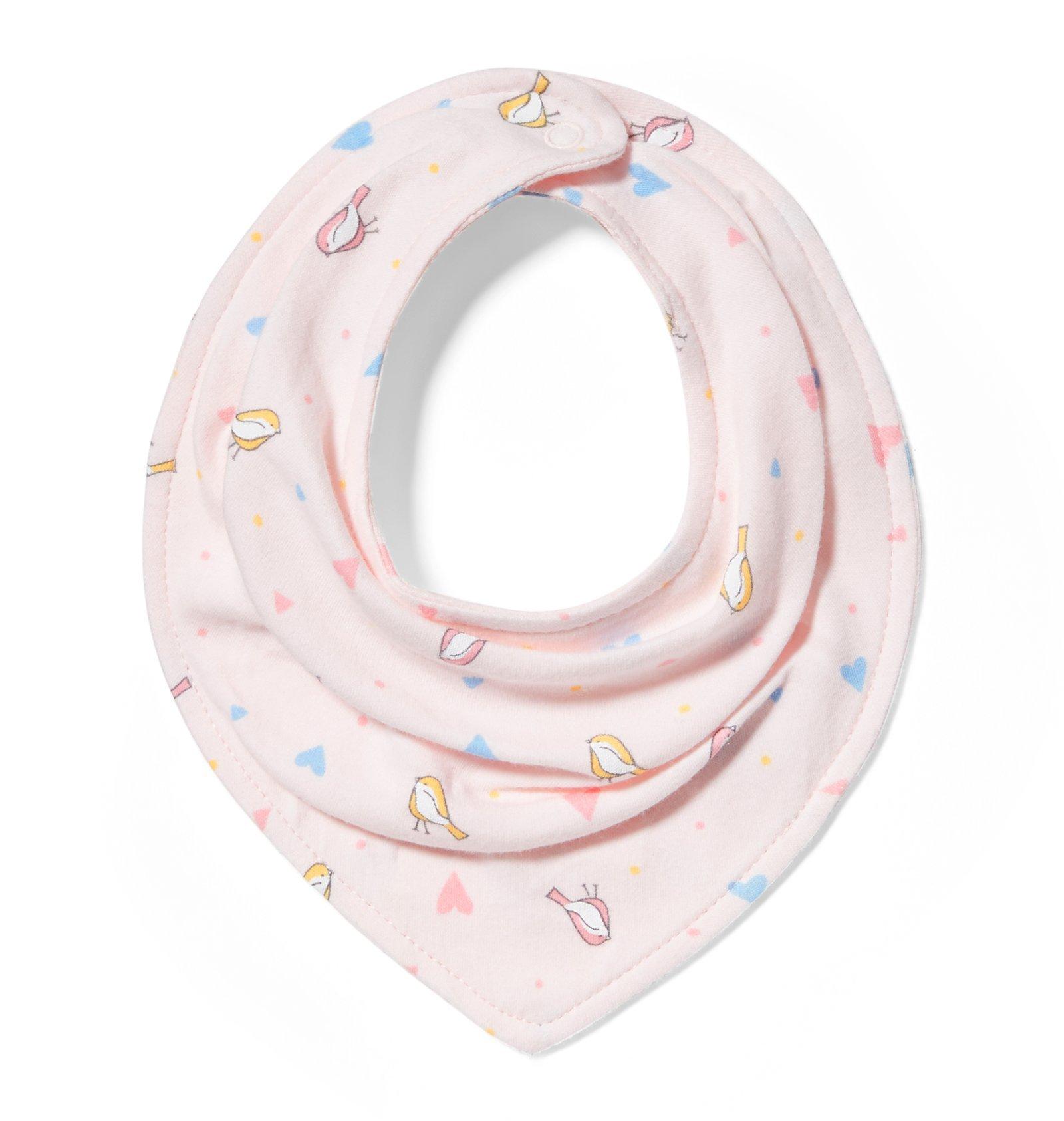 Bird and Heart Print Bandana Bib image number 0