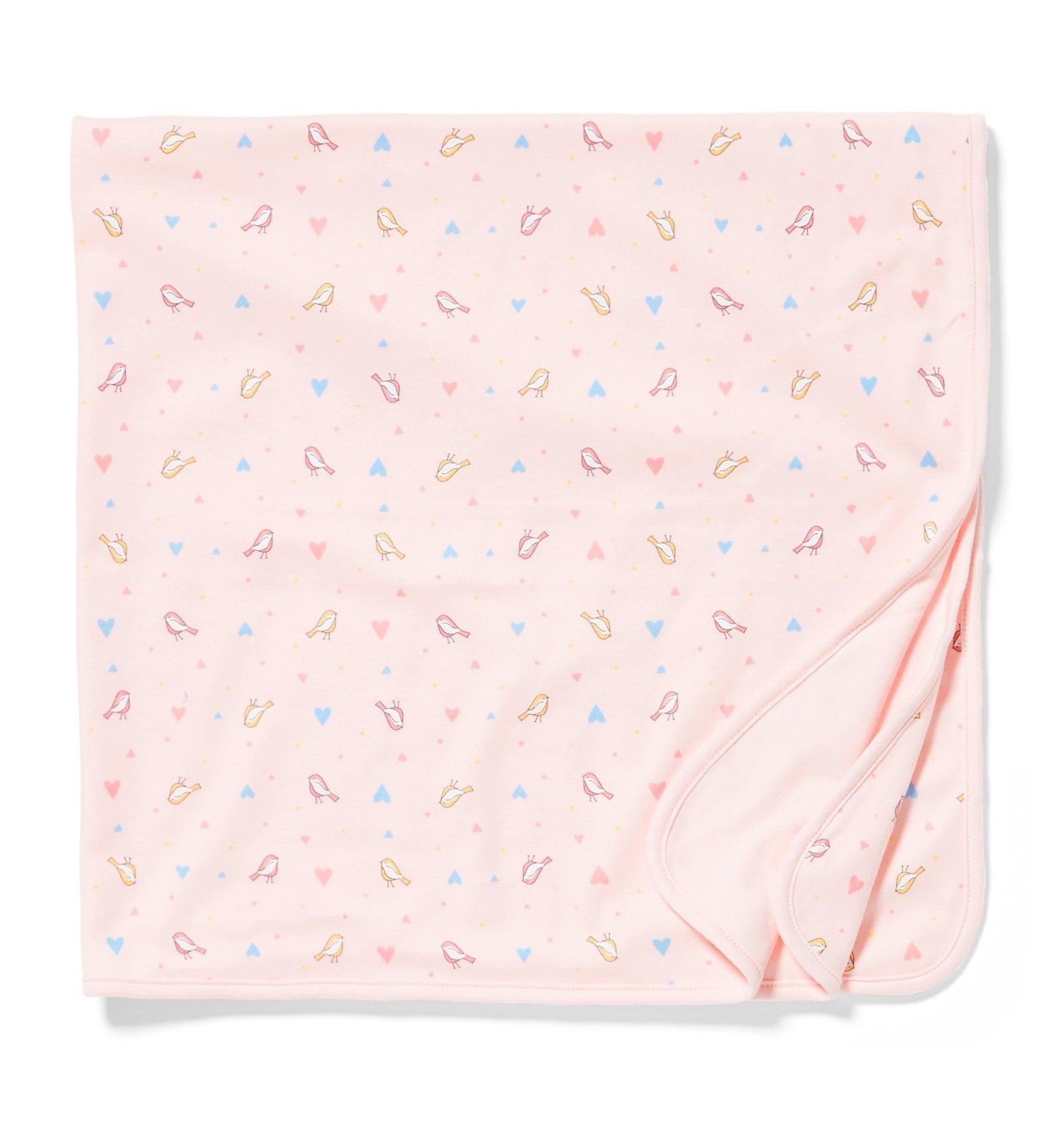 Bird and Heart Print Swaddle Blanket image number 0