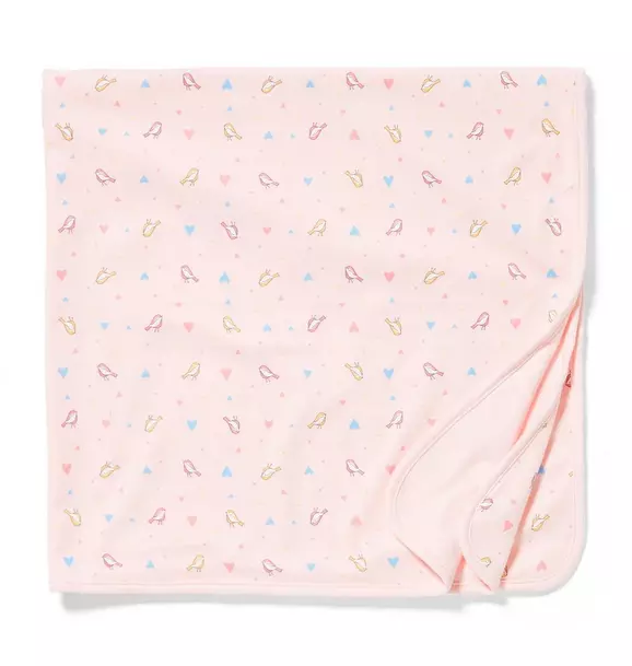 Bird and Heart Print Swaddle Blanket image number 0