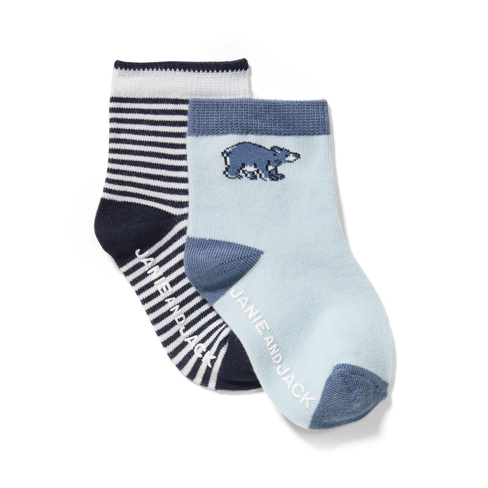 Stripe & Bear Sock 2-Pack image number 0