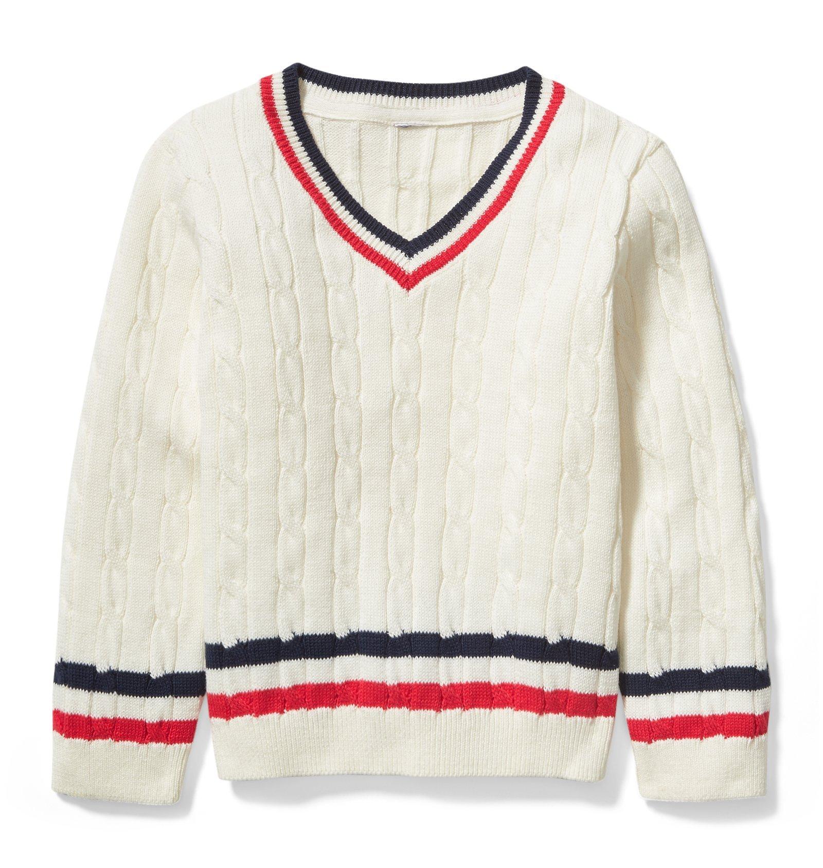 Striped Cable Knit Pullover image number 0