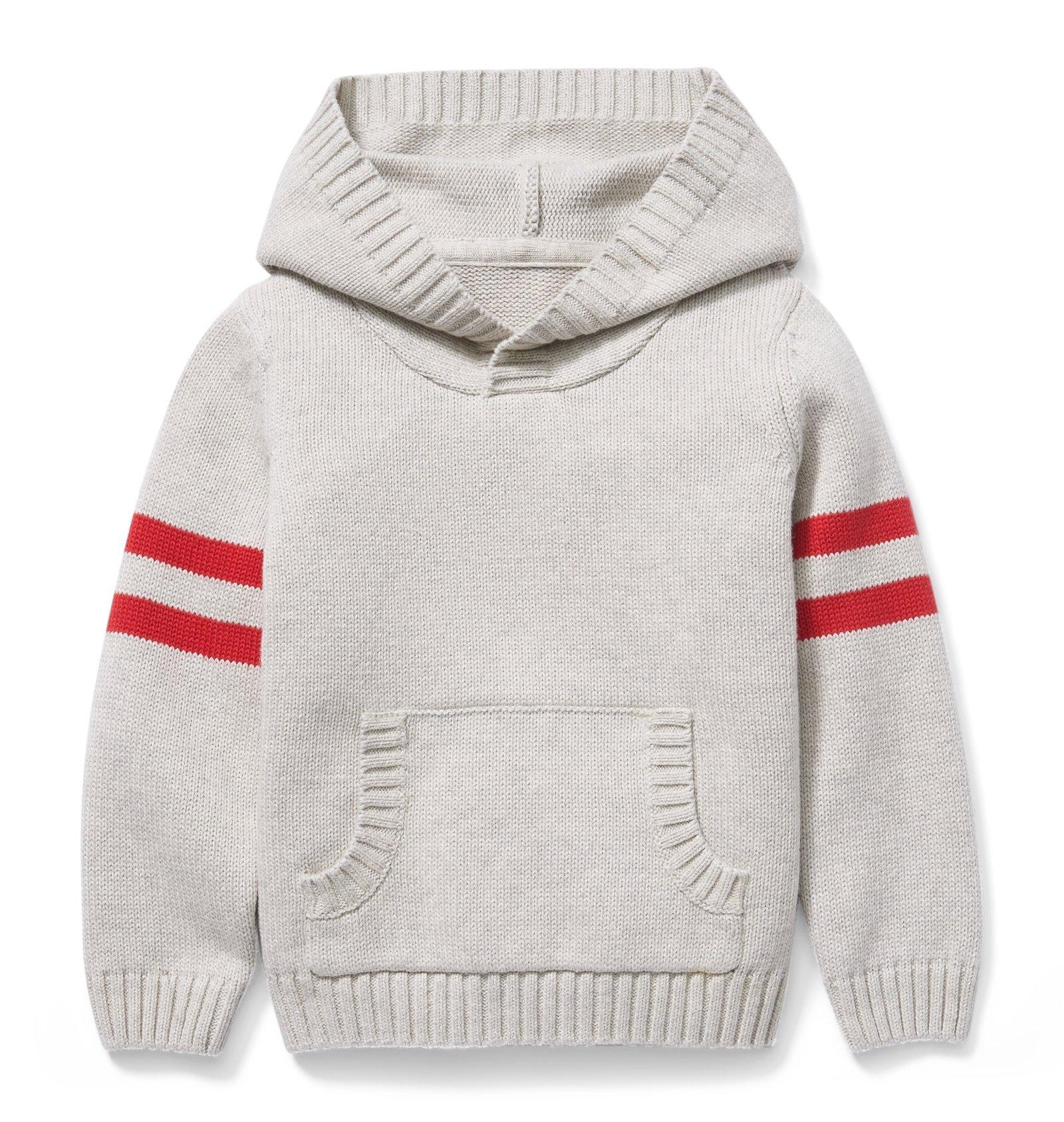 Hooded Striped Sleeve Pullover  image number 0