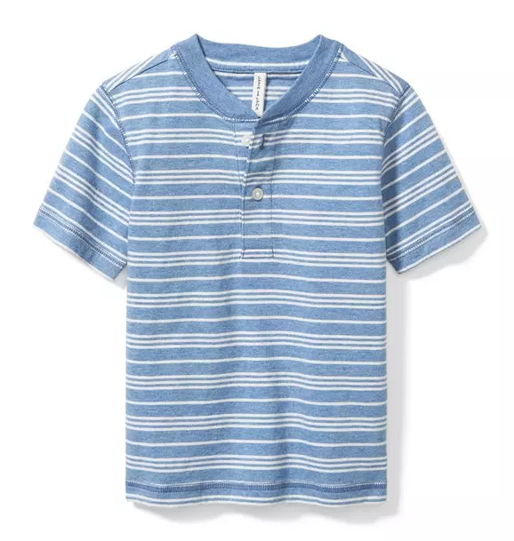 Striped Short Sleeve Henley Tee image number 0