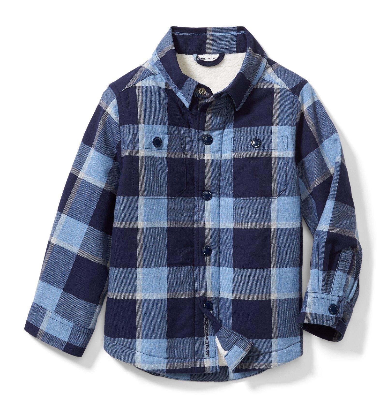 Plaid Sherpa Lined Shirt Jacket  image number 0