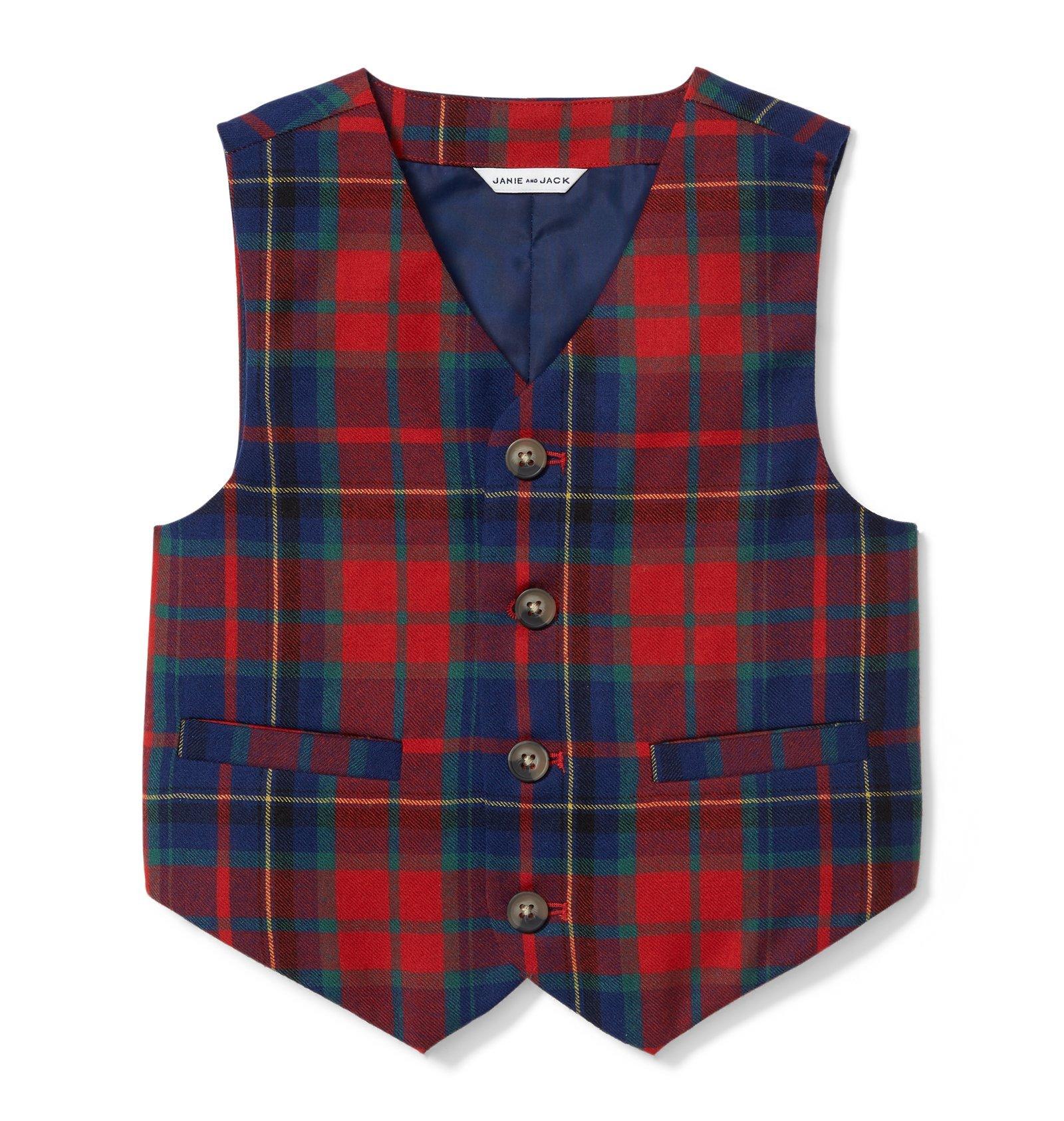 Plaid Wool Vest image number 0