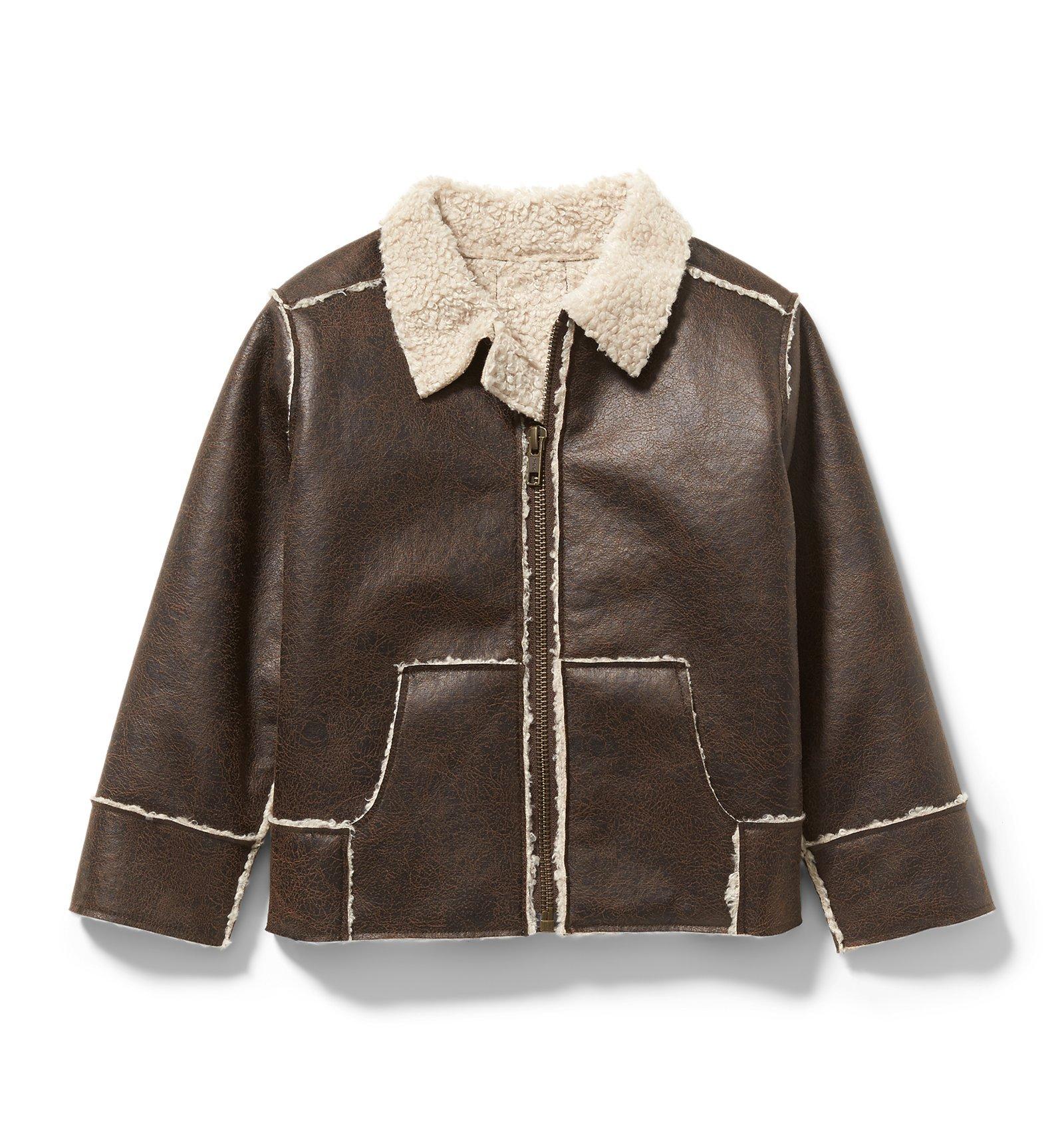 Faux Leather Sherpa Jacket   image number 0