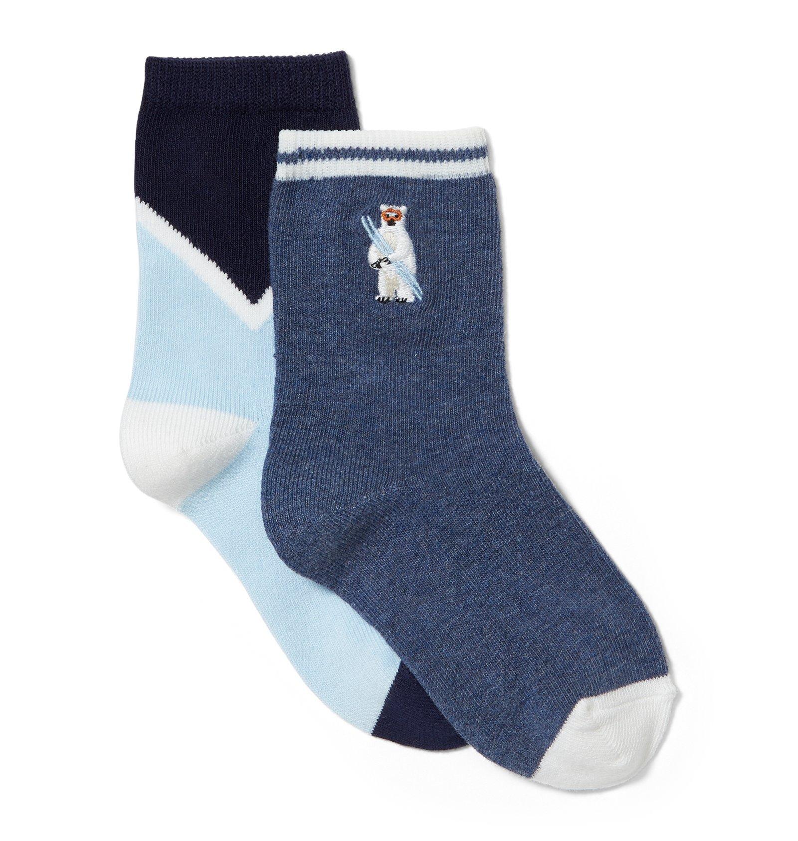 Bear & Colorblocked Sock 2-Pack image number 0