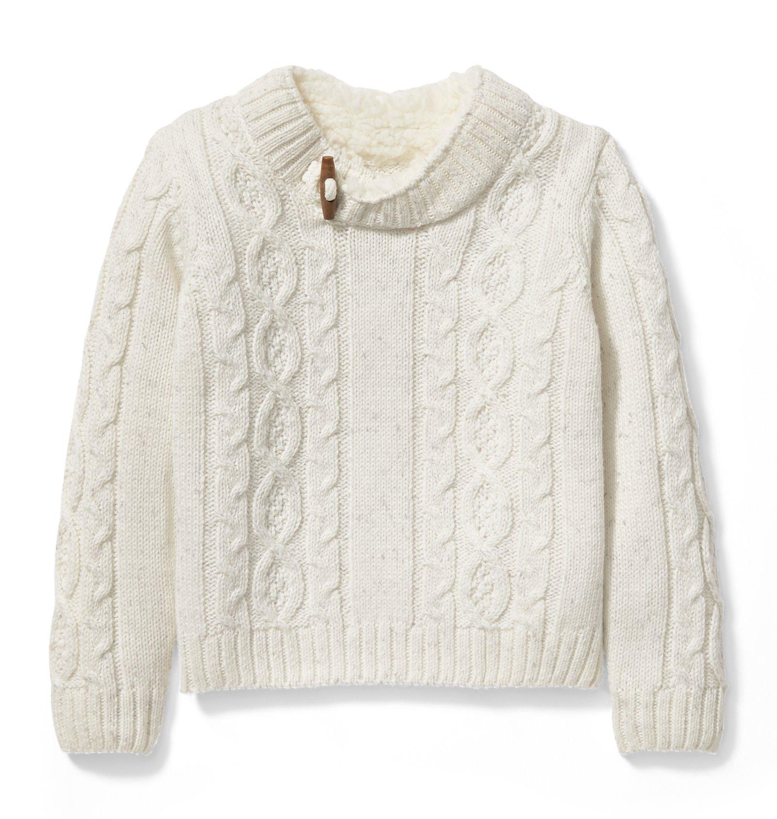 Cable Knit Sherpa Collar Pullover  image number 0