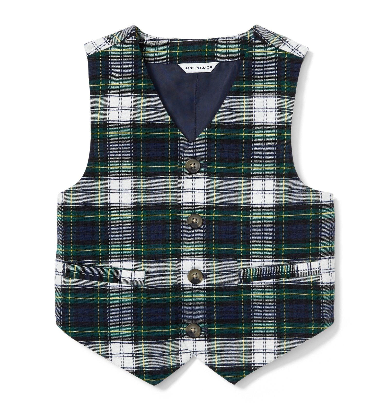 Brushed Plaid Vest image number 0
