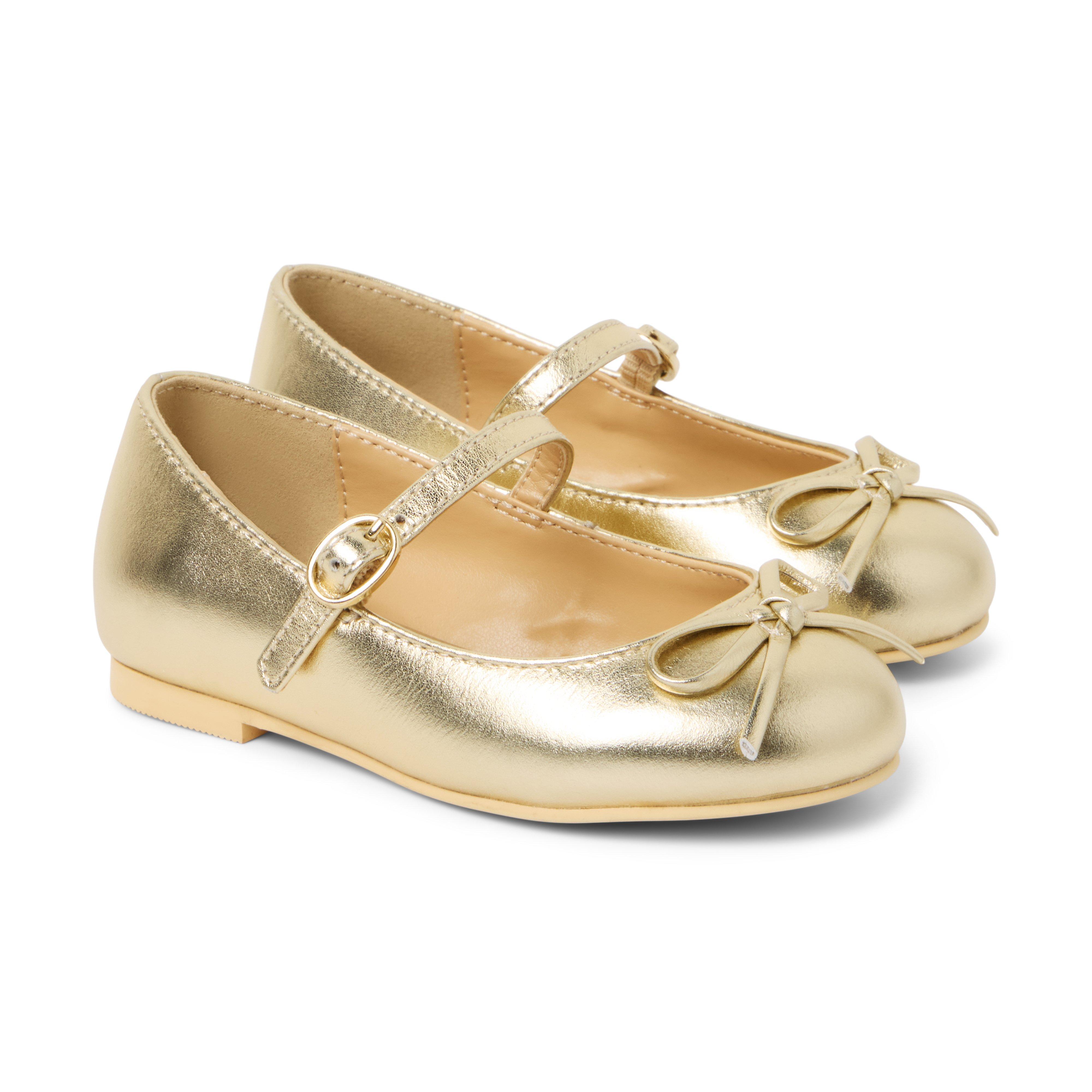 Metallic gold best sale ballet flats womens