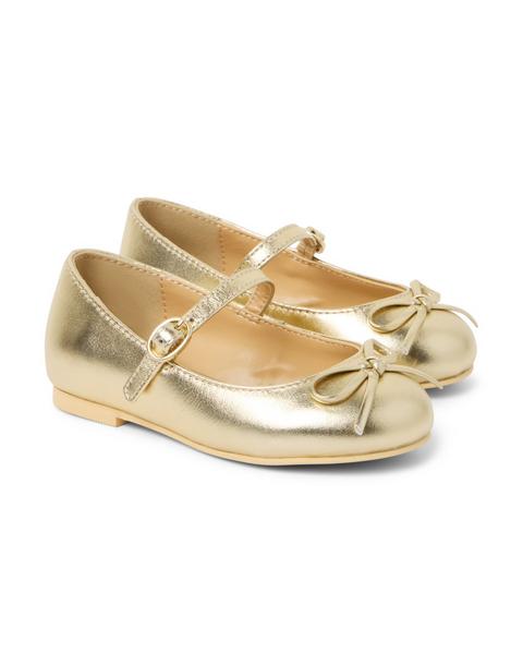 Metallic Bow Ballet Flat