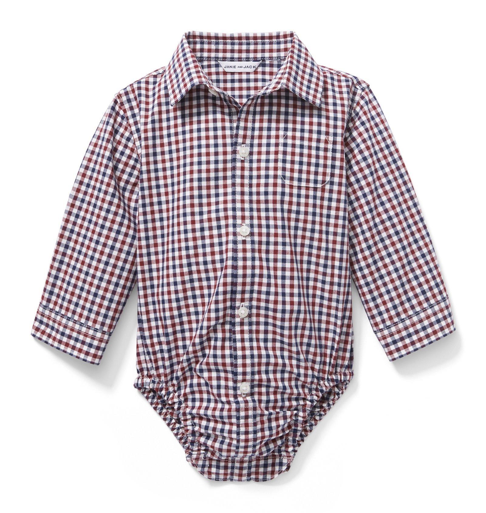Gingham Poplin Bodysuit image number 0