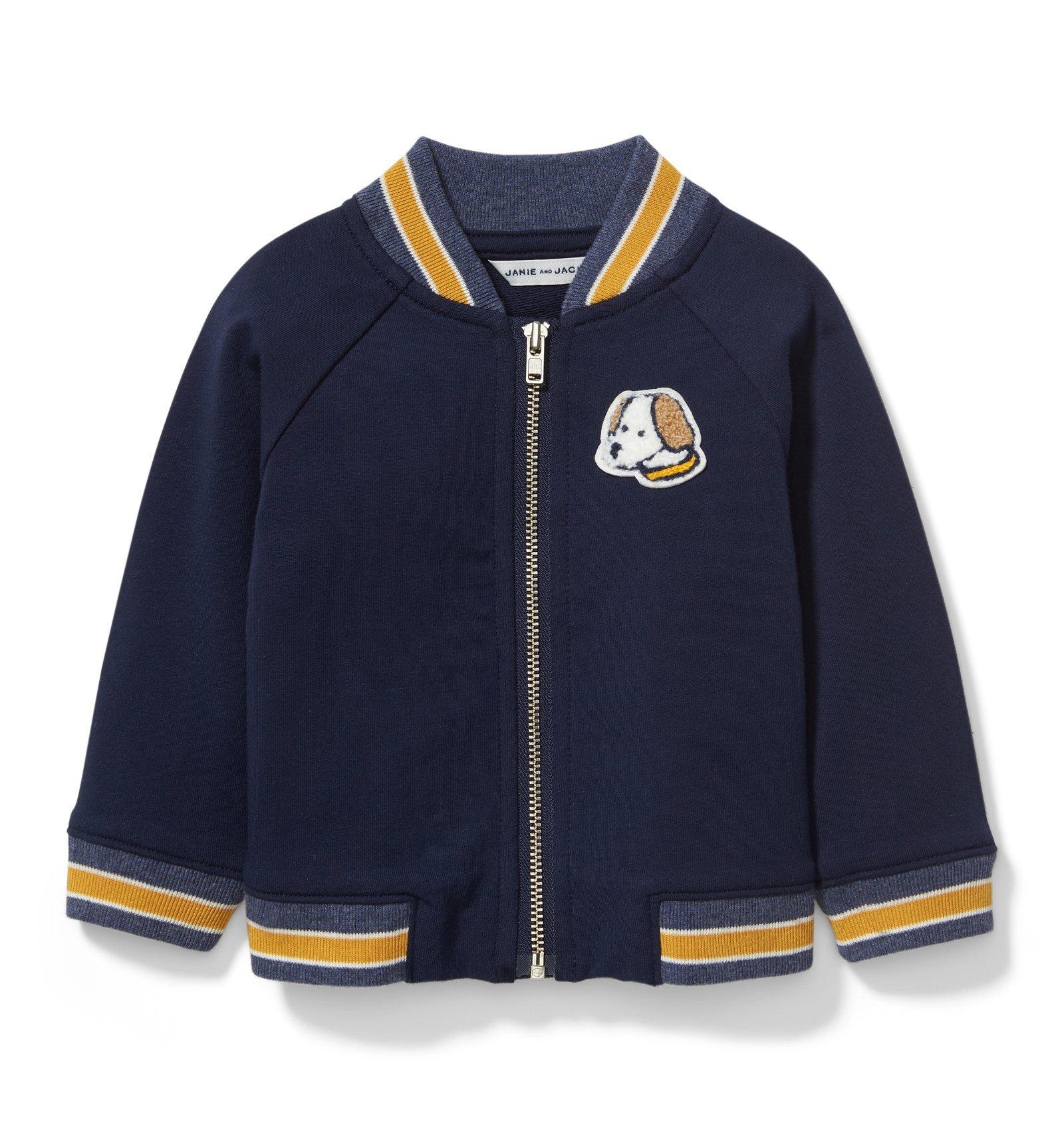 Striped Dog Bomber Jacket  image number 0