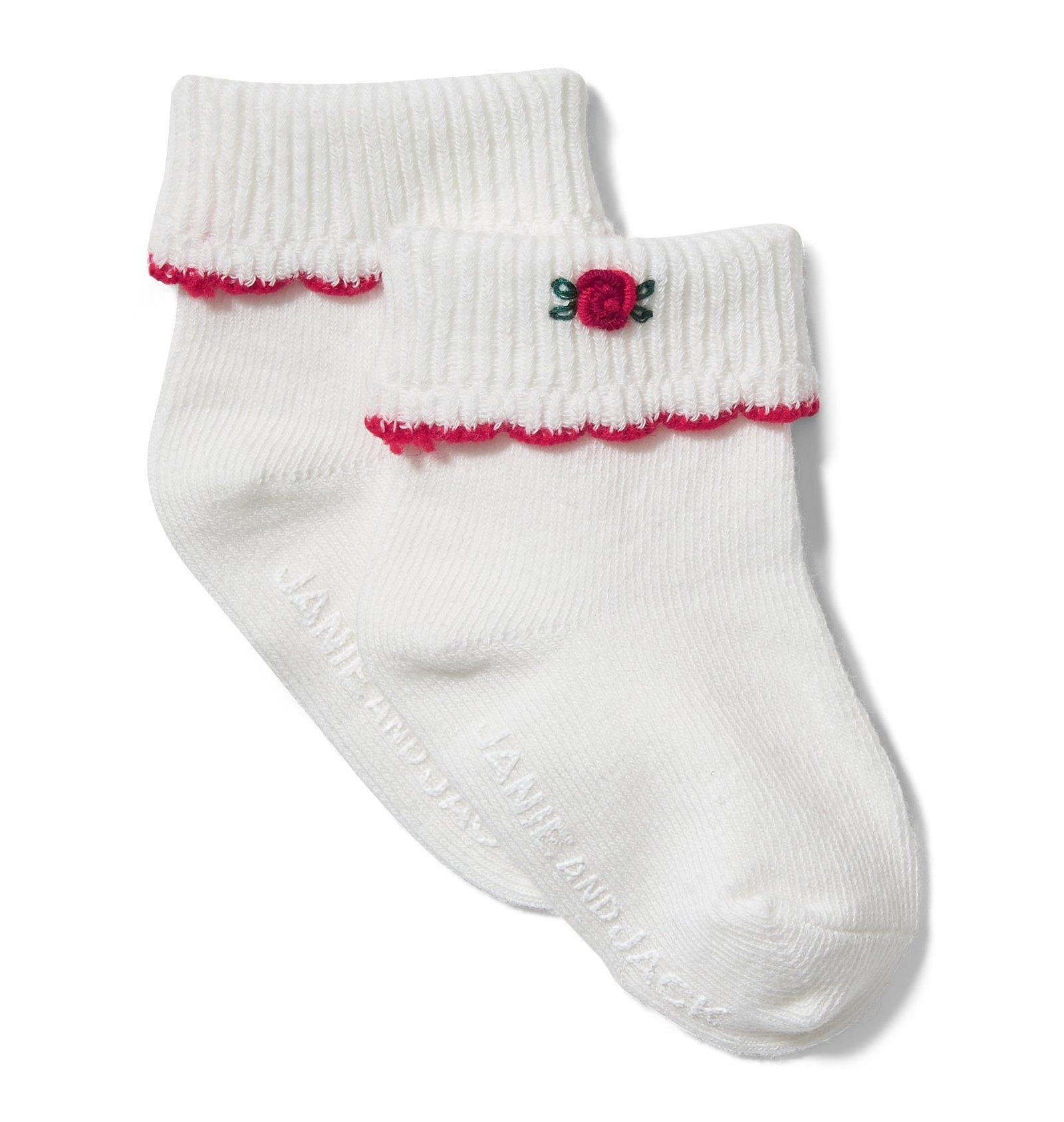 Embroidered Rose Sock image number 0