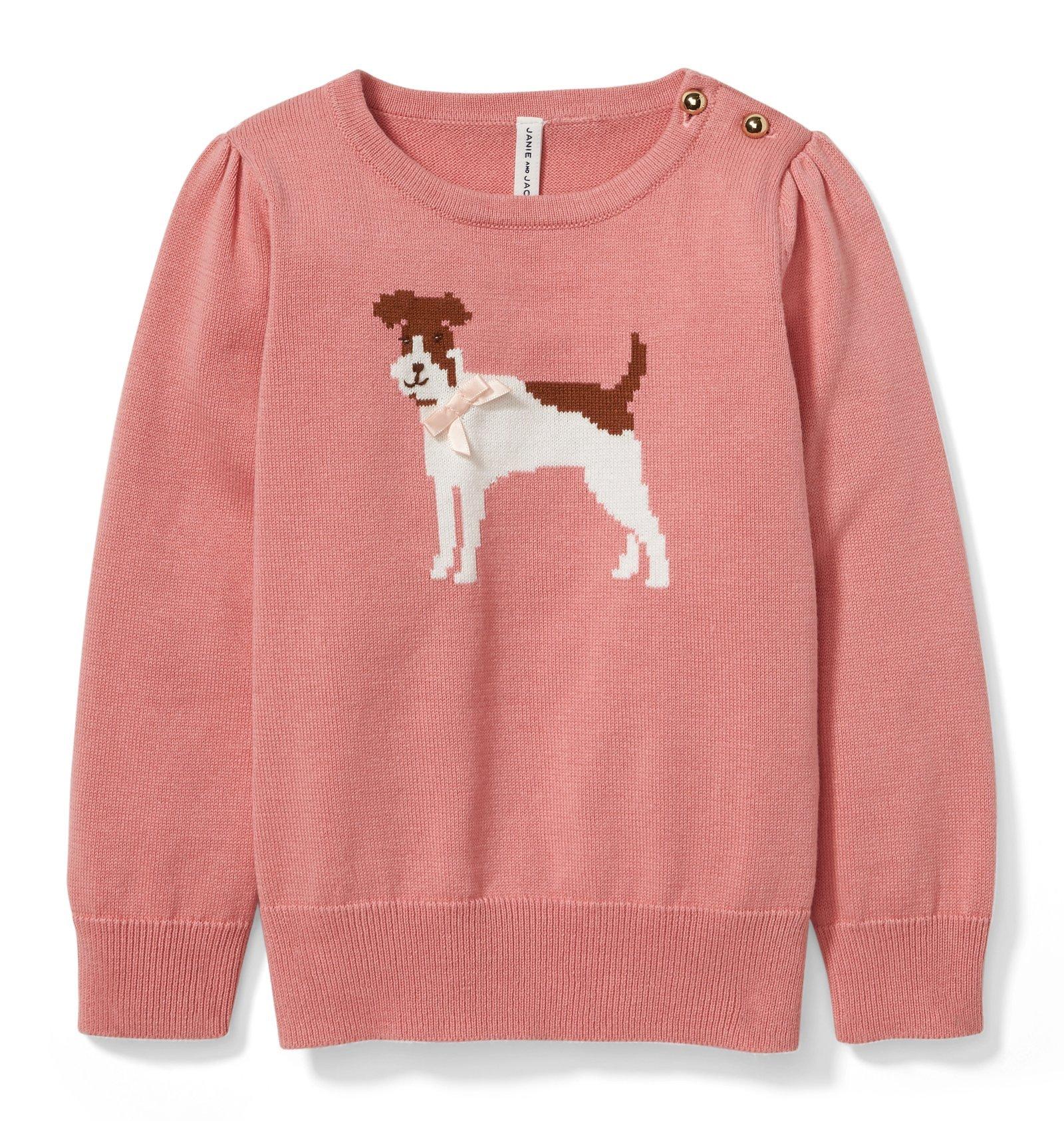 Girl Dusty Rose Dog Sweater by Janie and Jack