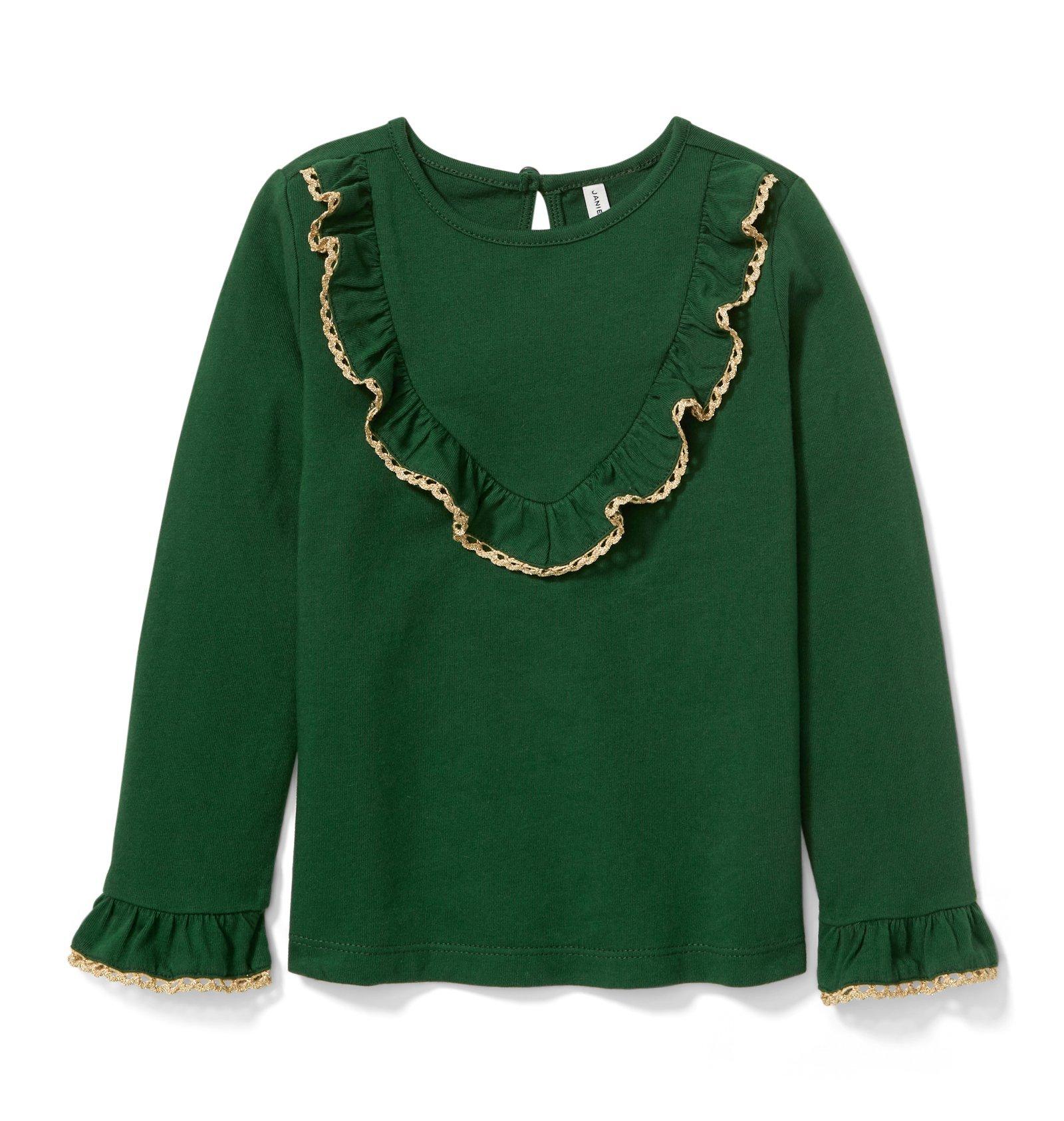Shimmer Trim Ruffle Top image number 0