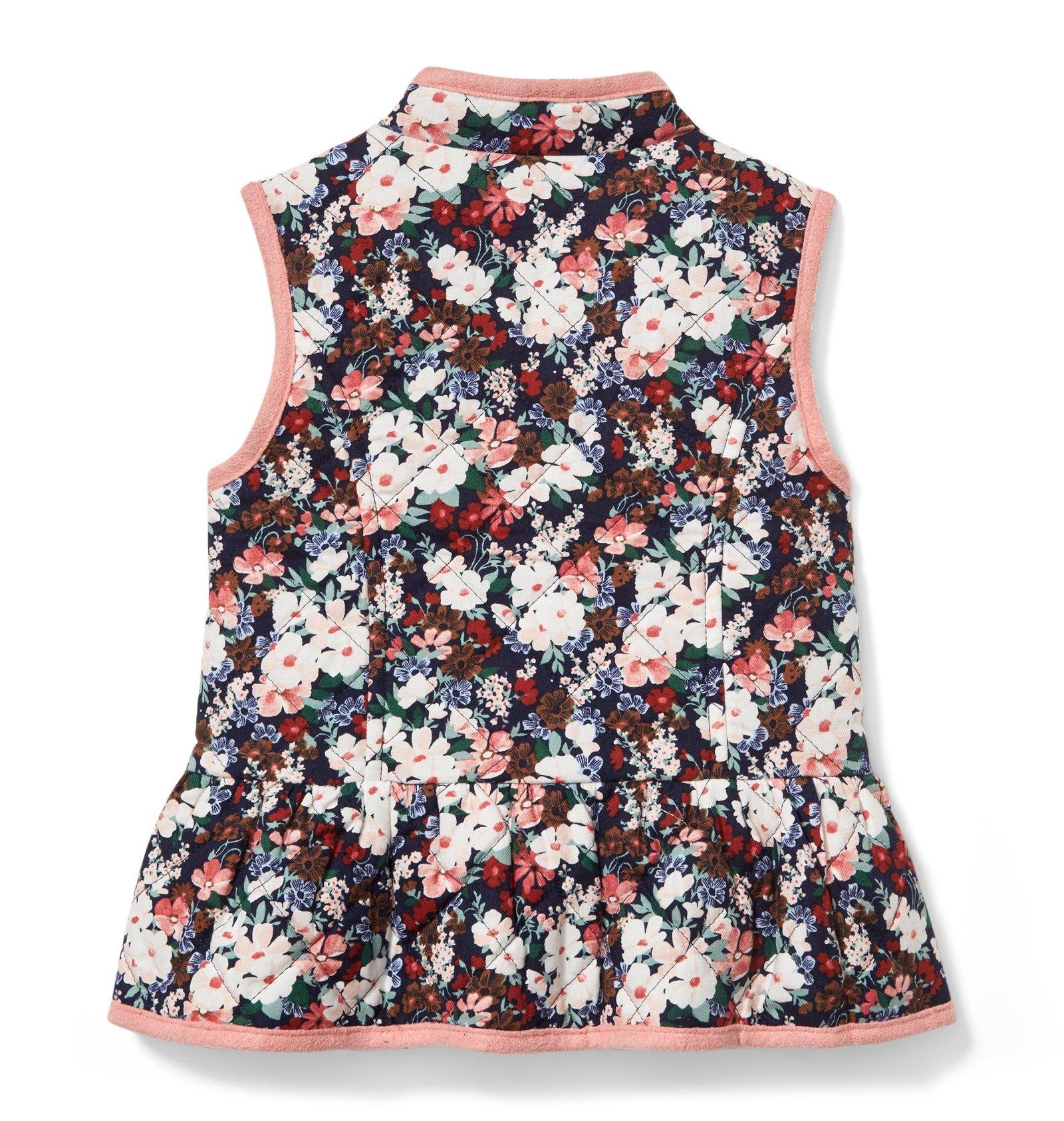 Quilted Floral Peplum Vest  image number 1