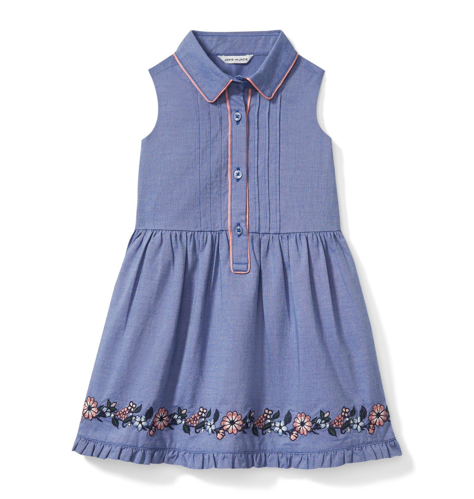 Embroidered Floral Border Dress image number 0