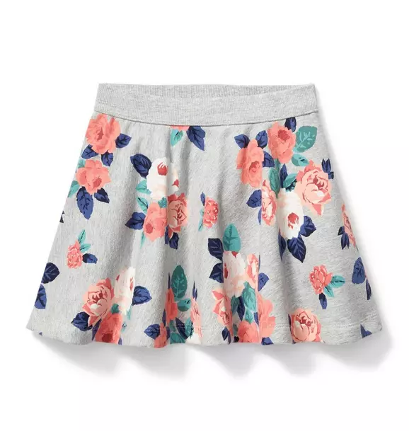 Floral French Terry Skirt  image number 0