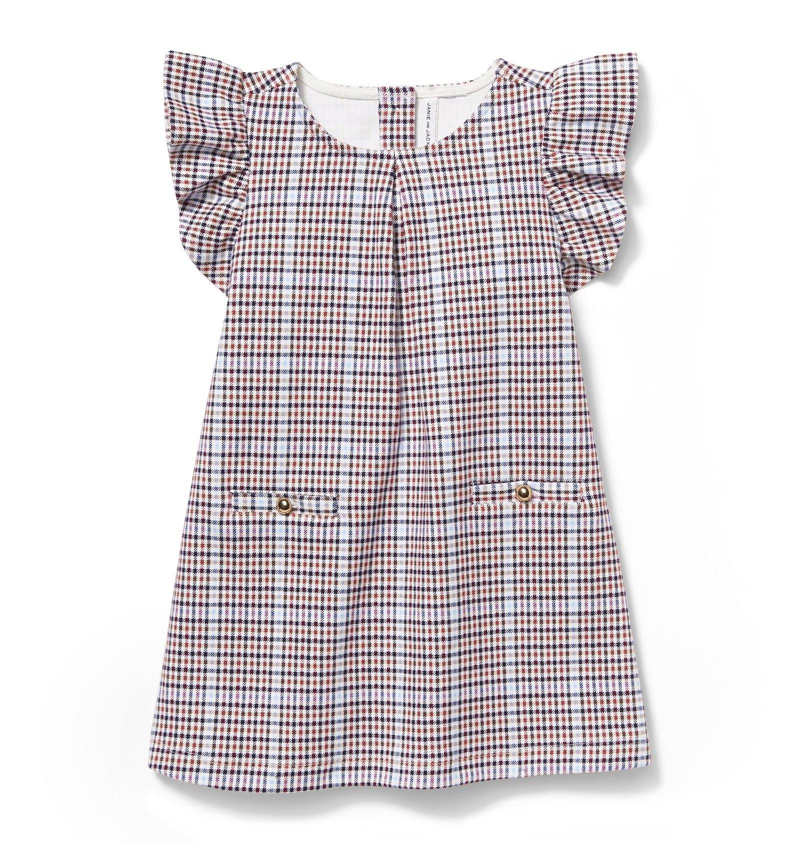 Plaid Ruffle Sleeve Dress image number 0