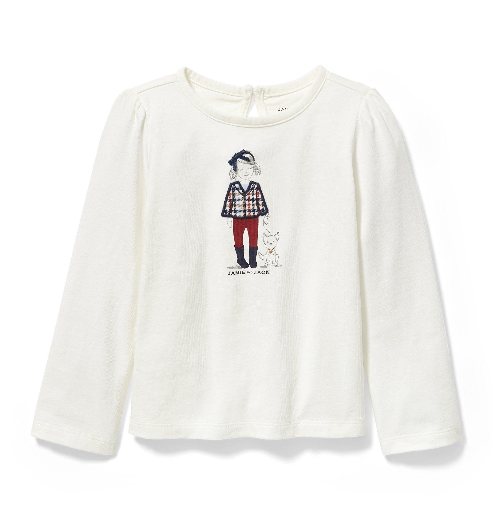 Plaid Girl & Puppy Tee image number 0