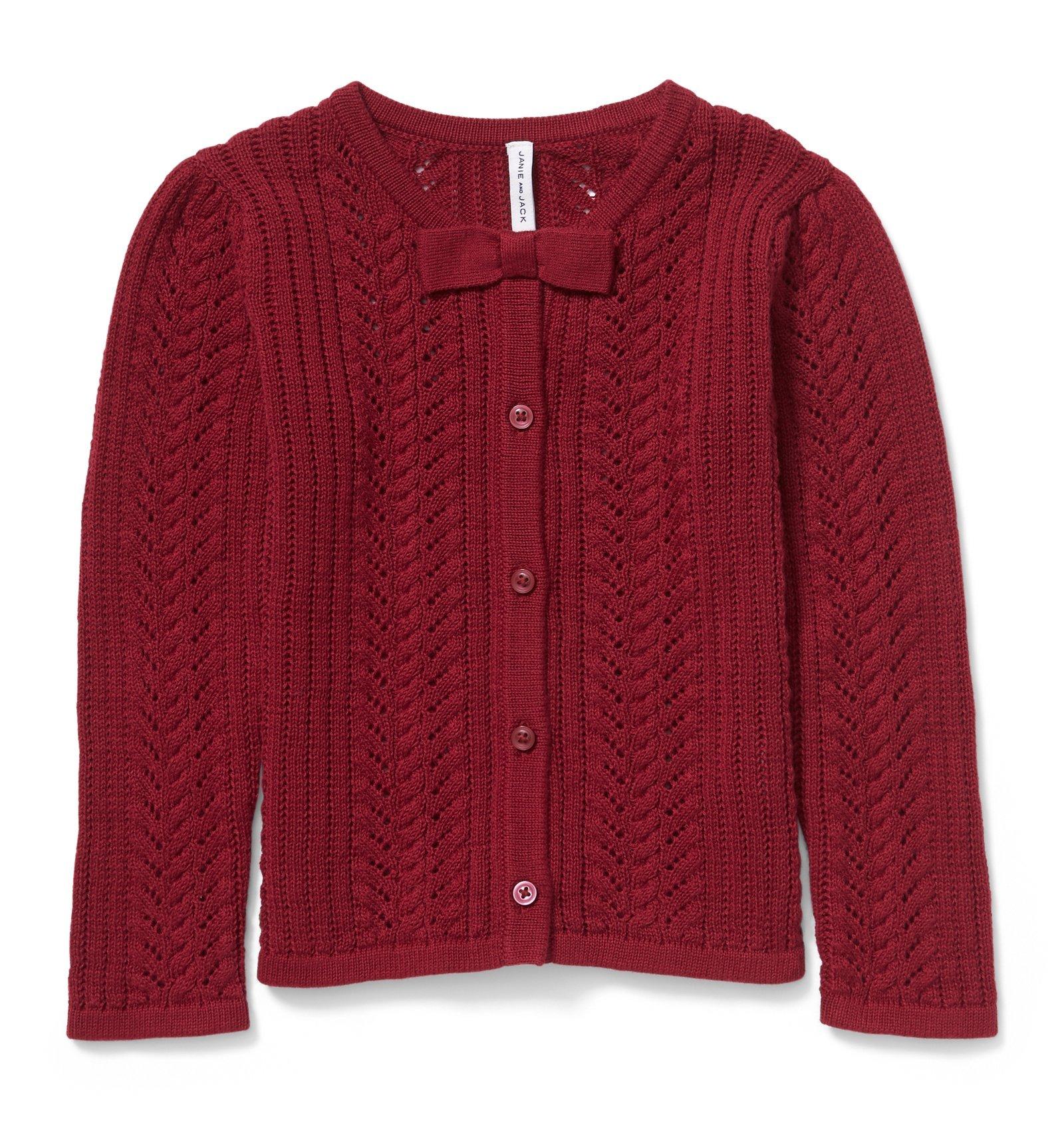 Eyelet Bow Cardigan image number 0