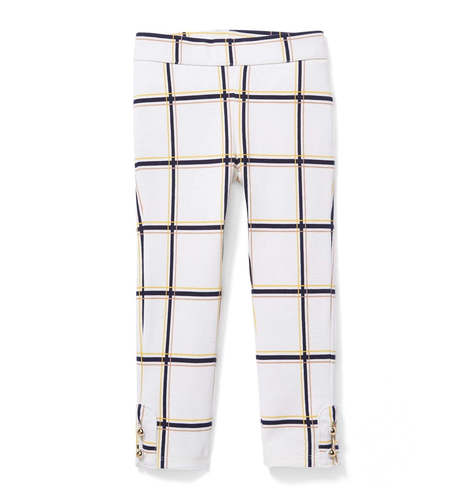 Plaid Button-Cuff Ponte Pant image number 0