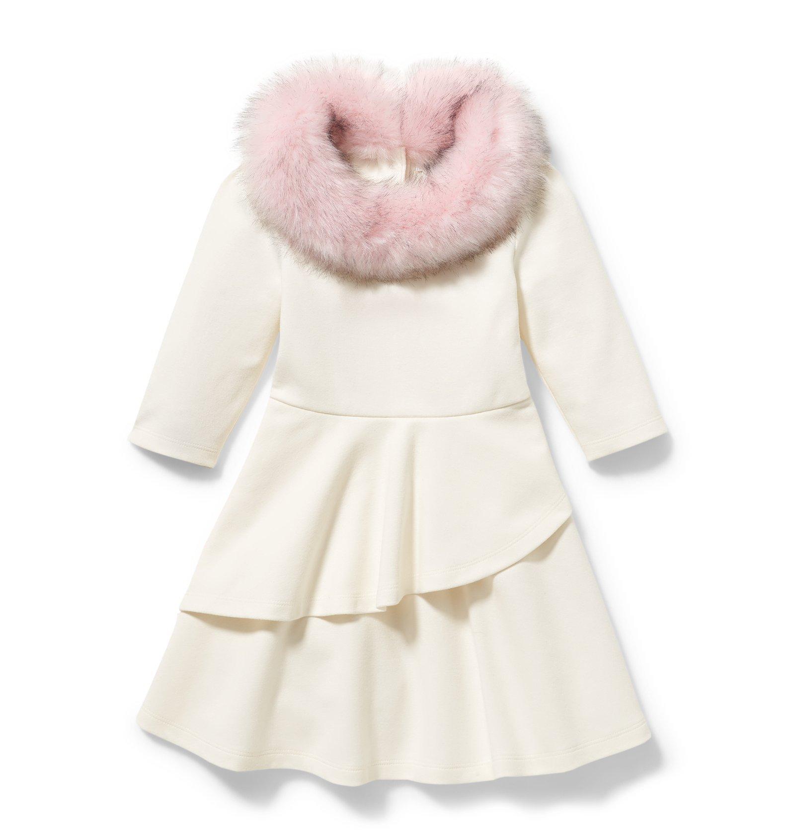 Faux Fur Collar Ponte Dress image number 0