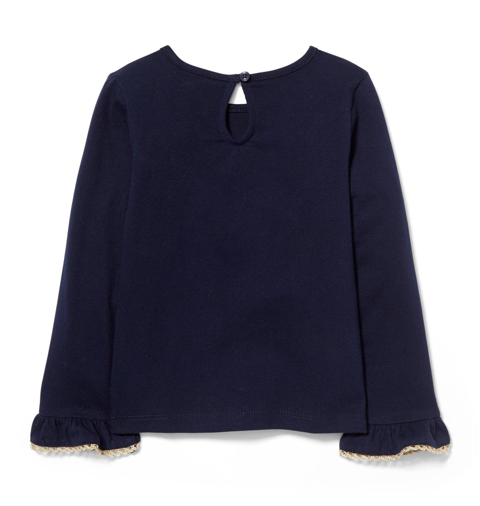 Shimmer Trim Ruffle Top image number 1