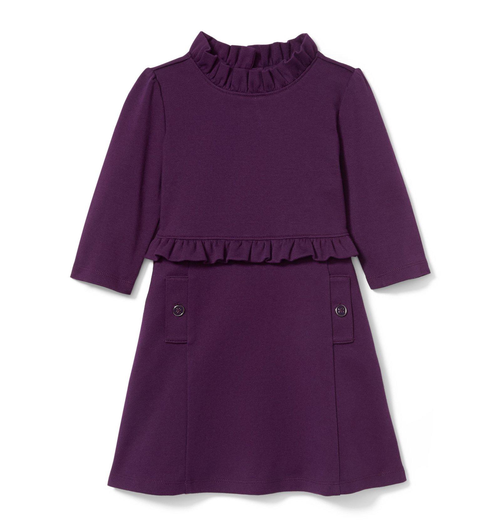 Ruffle Trim Ponte Dress  image number 0