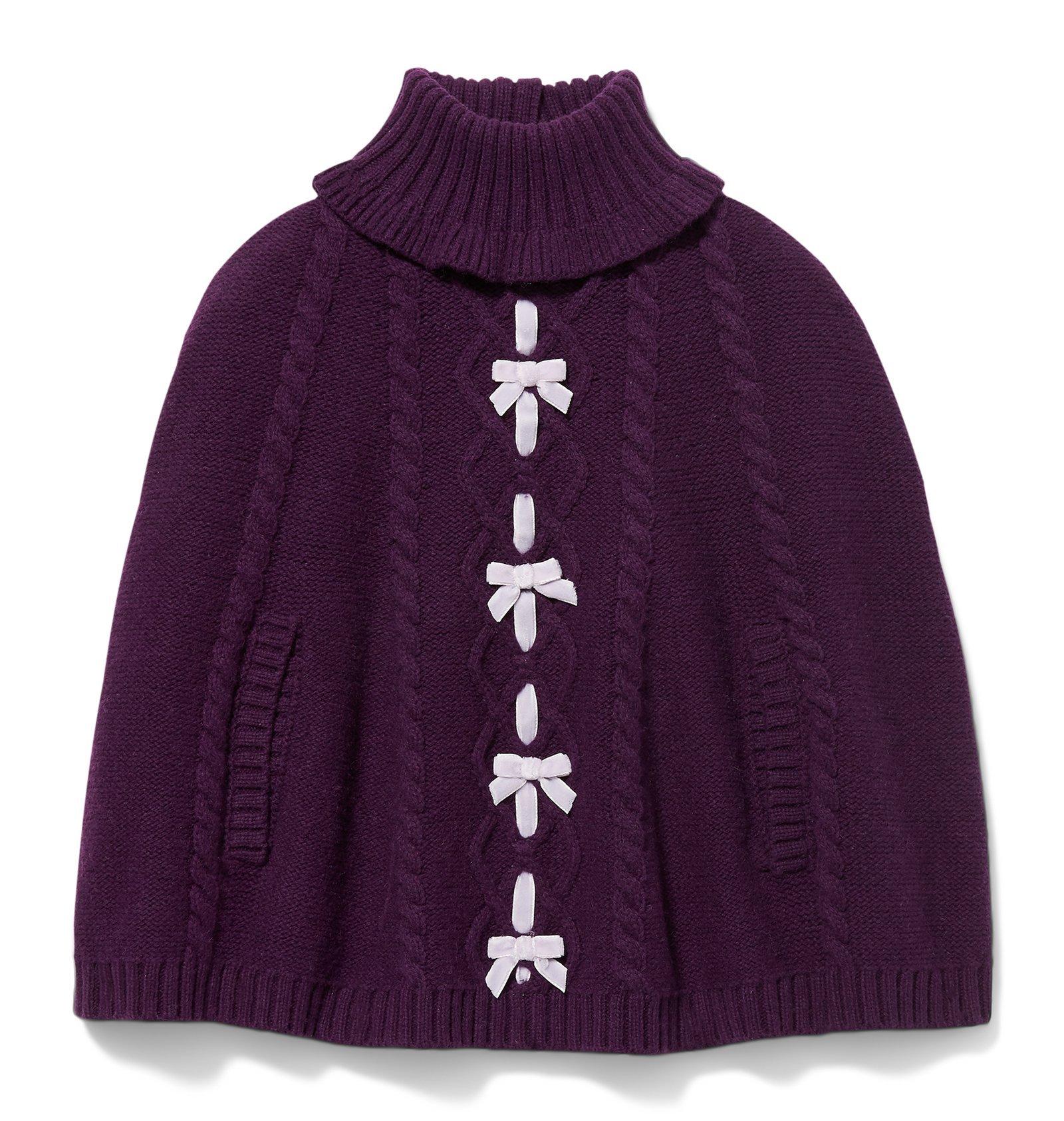 Cable Knit Bow Cape image number 0