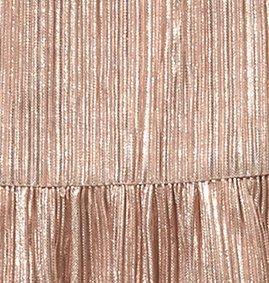 Metallic Pleated Dropwaist Dress  image number 2