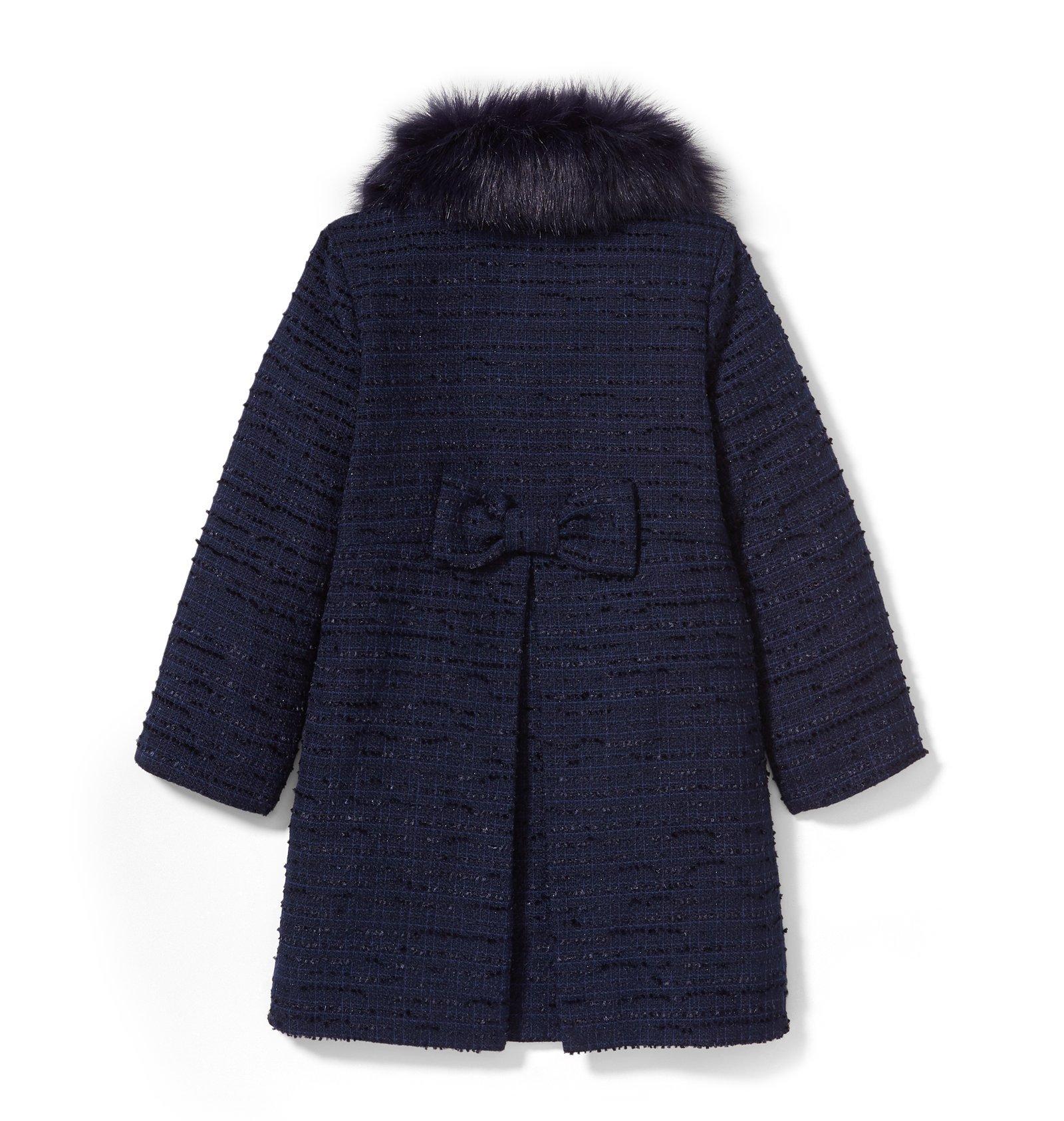 Faux Fur Collar Bouclé Coat image number 2