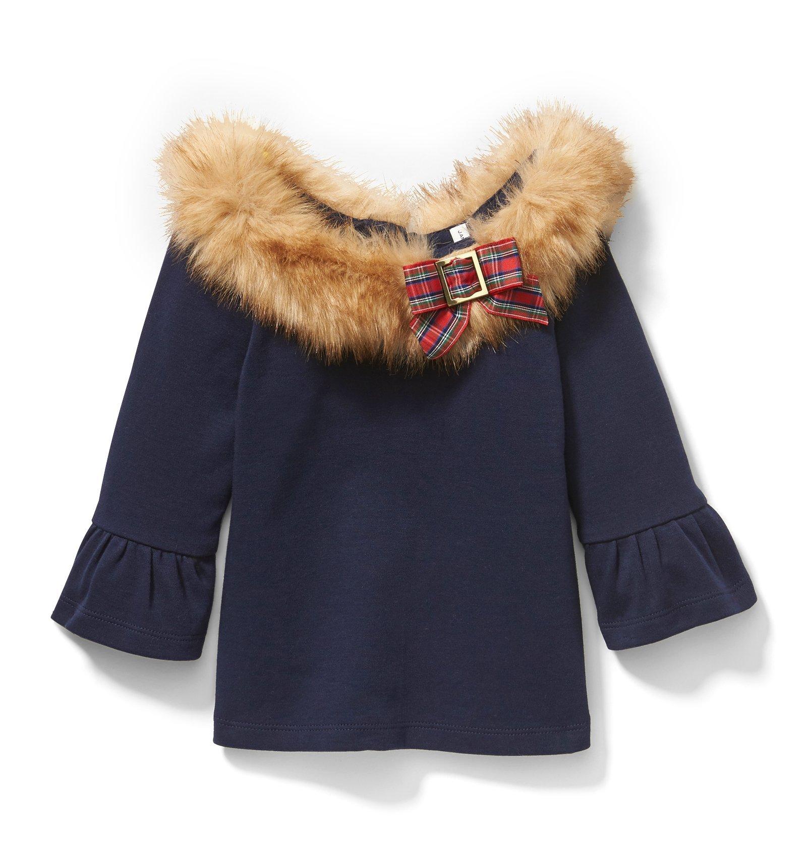 Faux Fur Collar Top image number 0