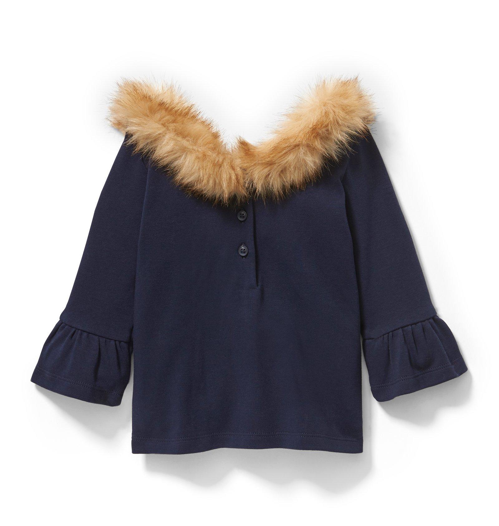 Faux Fur Collar Top image number 1