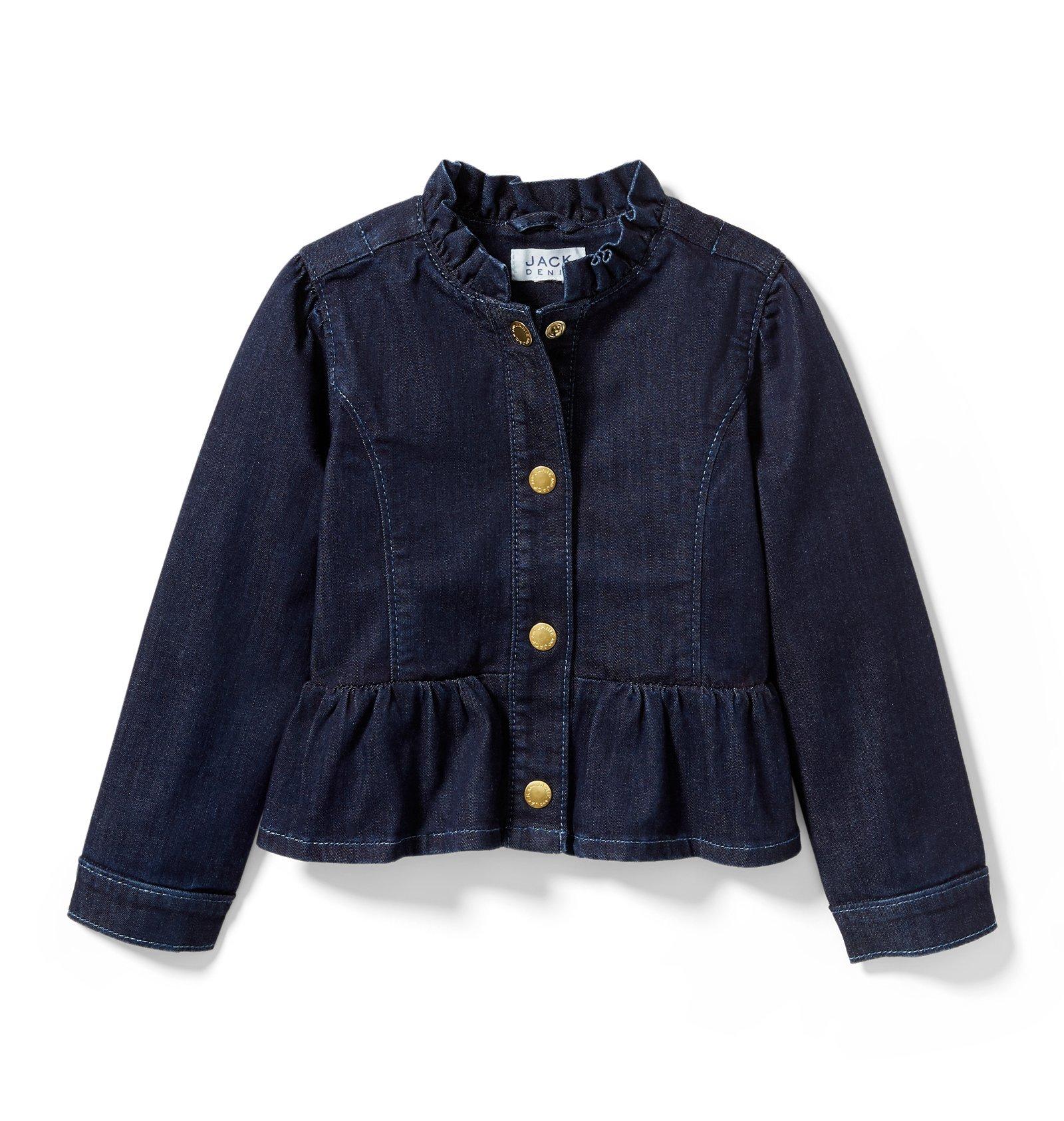 Denim Ruffle Jacket In Starry Skies Wash image number 0