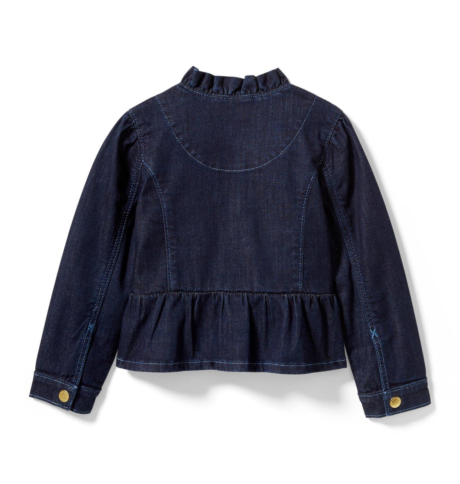 Denim Ruffle Jacket In Starry Skies Wash image number 1