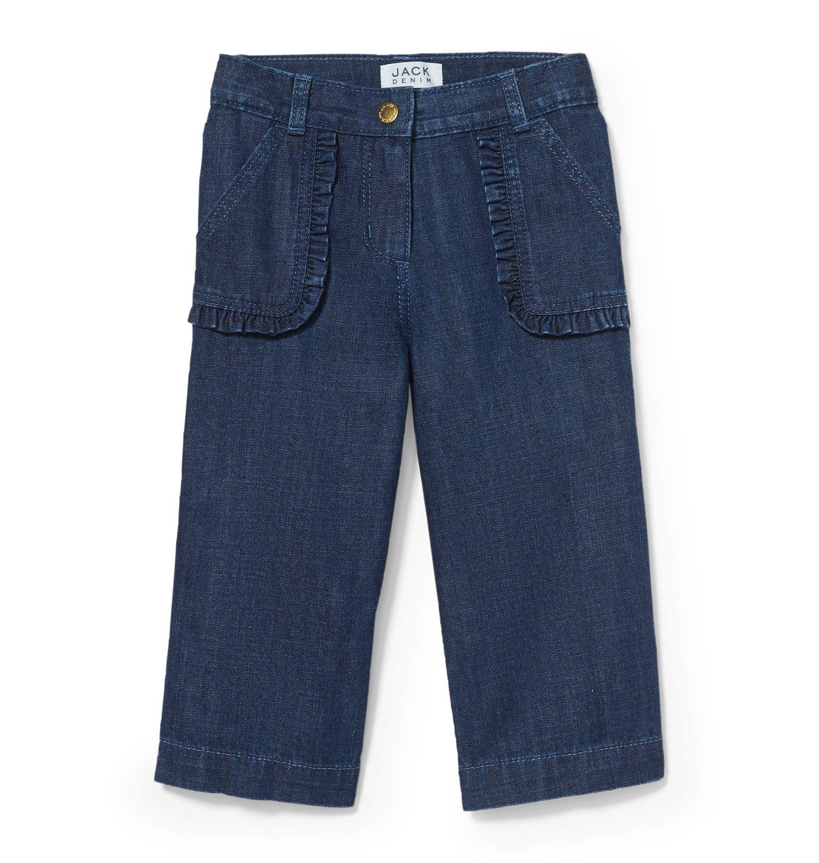 Wide-Leg Ruffle Pocket Jean image number 0