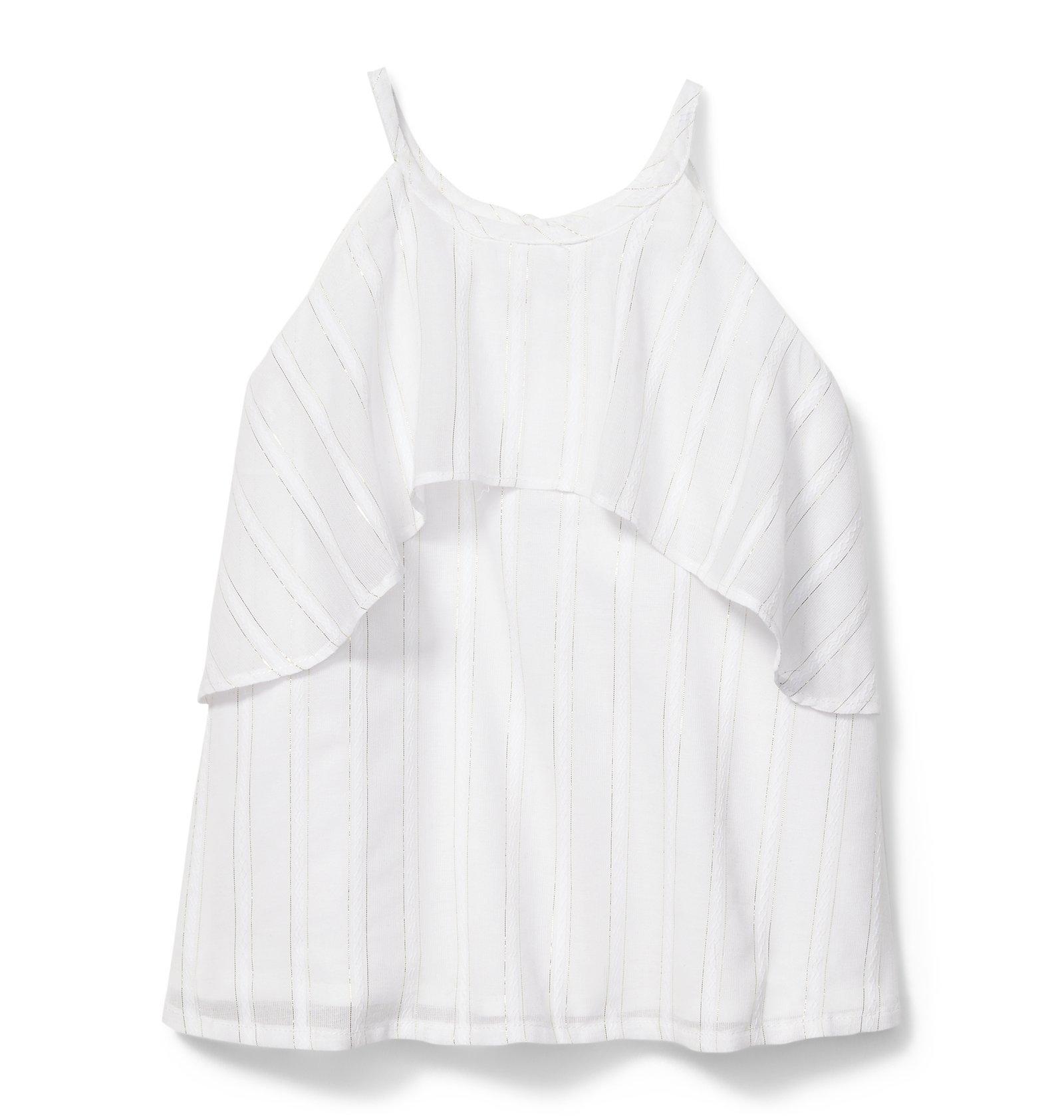 Rachel Zoe Gold Stripe Ruffle Top image number 0