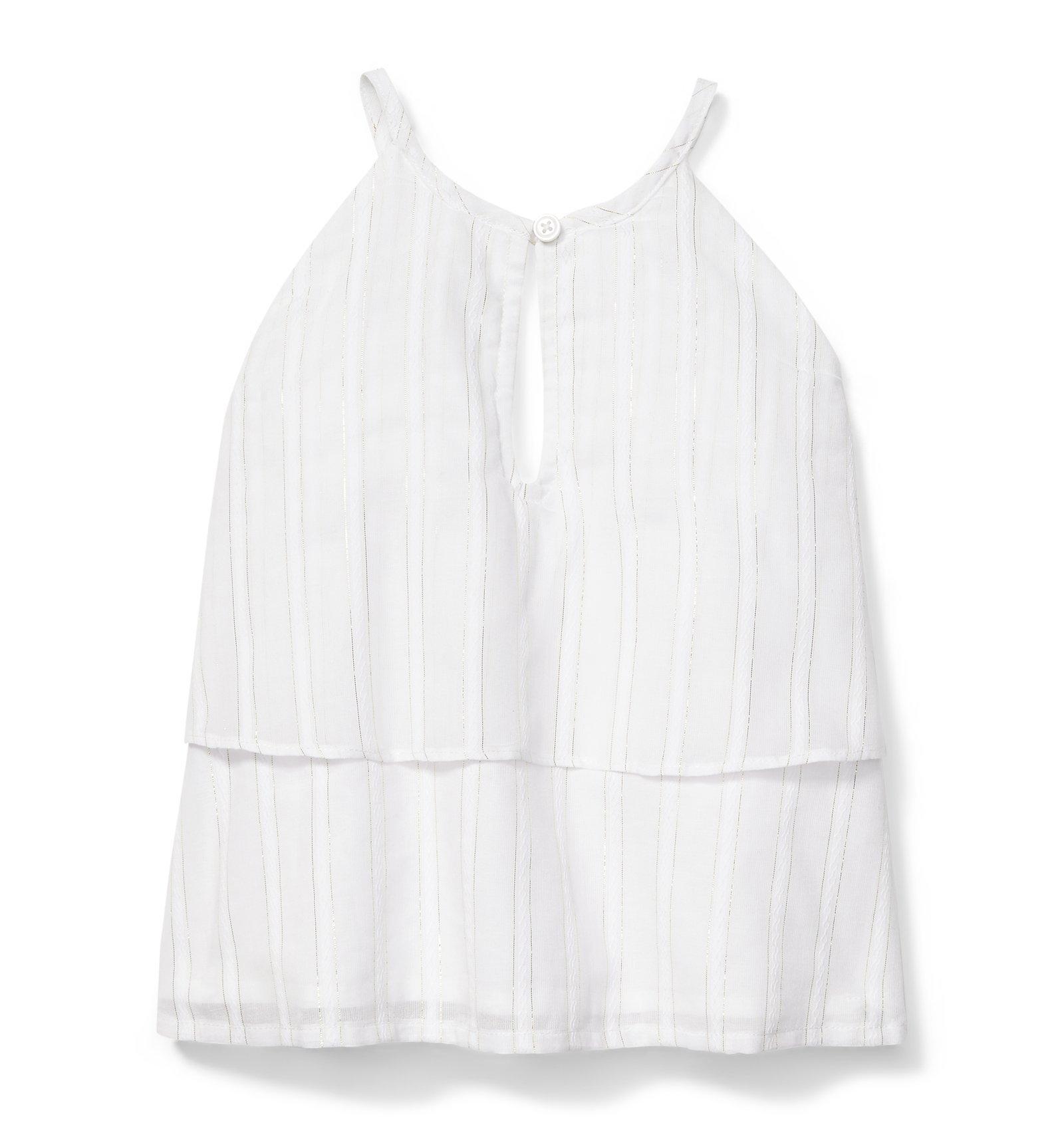 Rachel Zoe Gold Stripe Ruffle Top image number 1