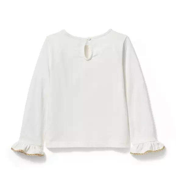 Shimmer Trim Ruffle Top image number 1