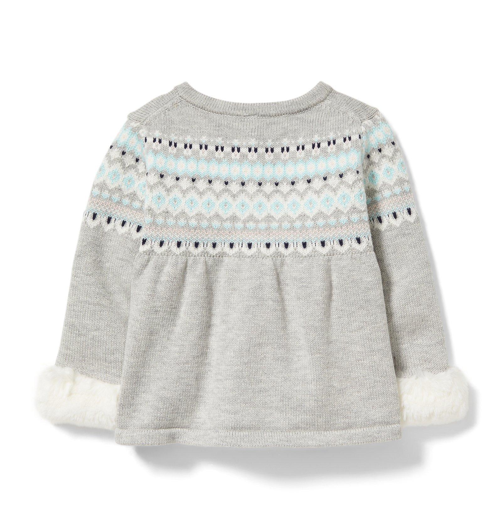 Fair Isle Faux Fur Cuff Cardigan  image number 1