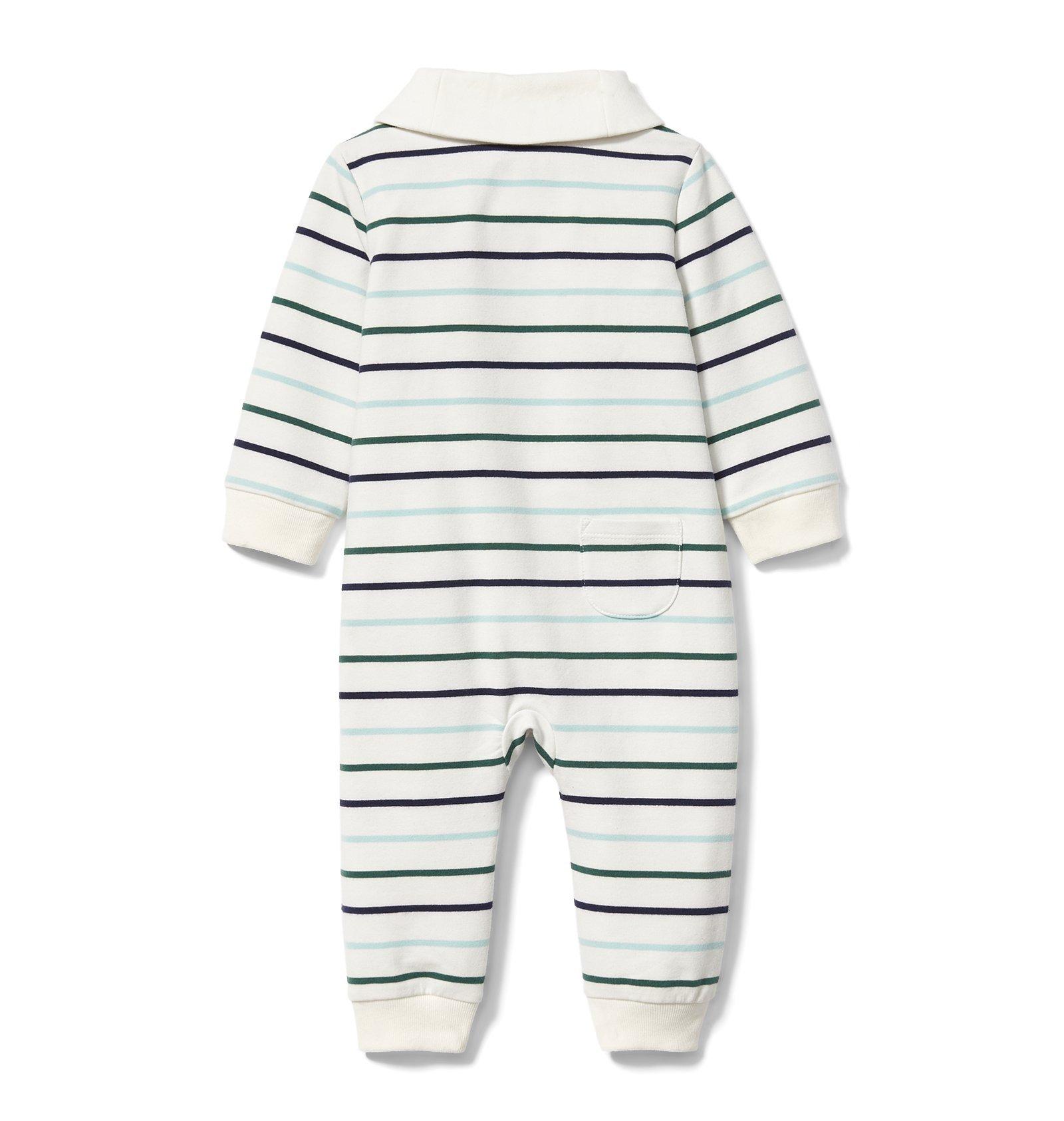 Striped Shawl Collar 1-Piece image number 1