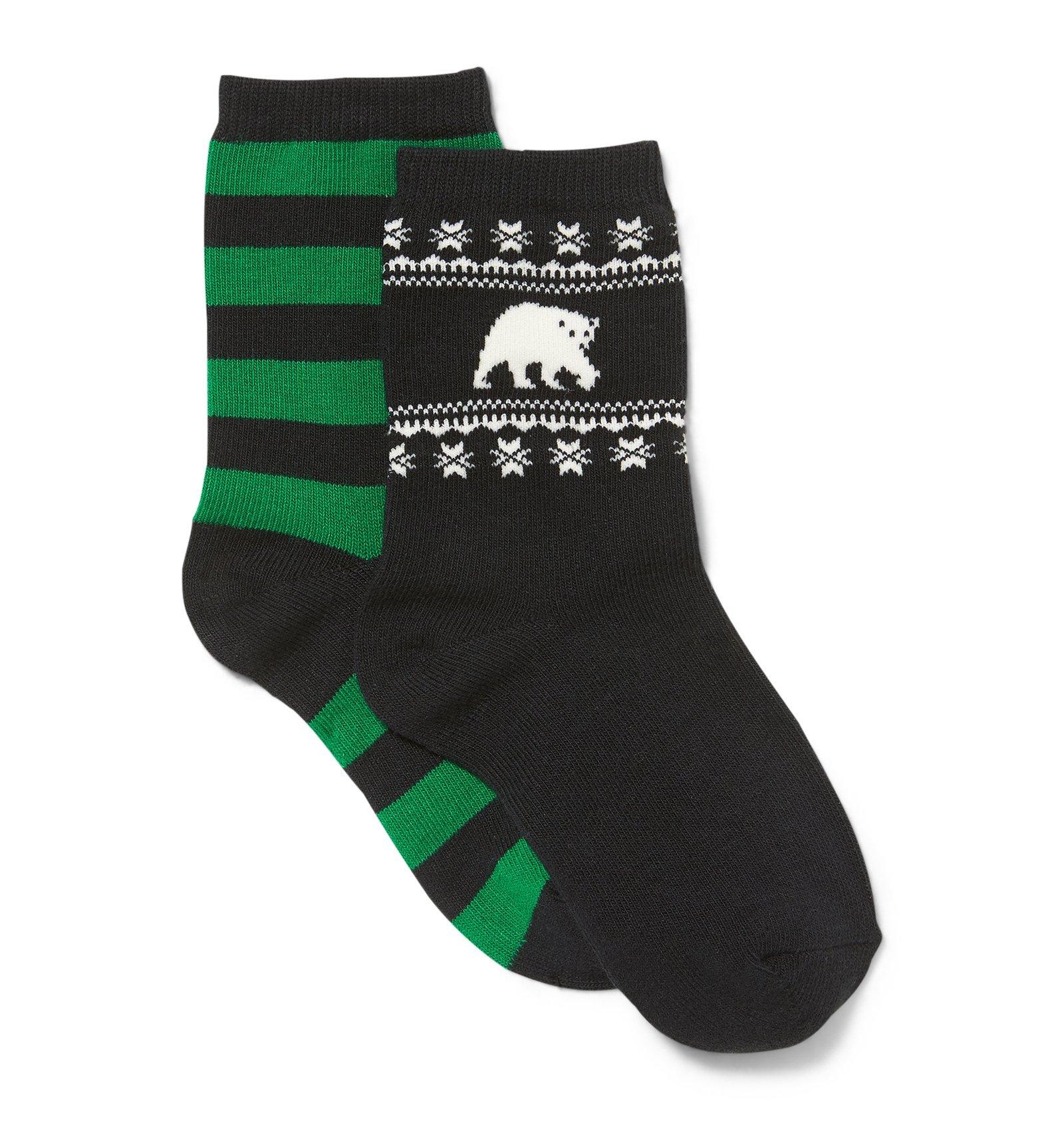 Striped & Polar Bear Sock 2-Pack image number 0