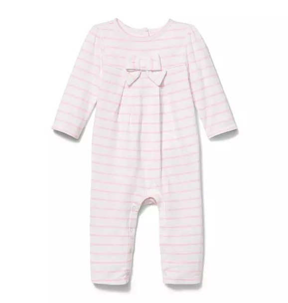 Newborn Soft Pink Stripe Stripe Bow 1-Piece by Janie and Jack