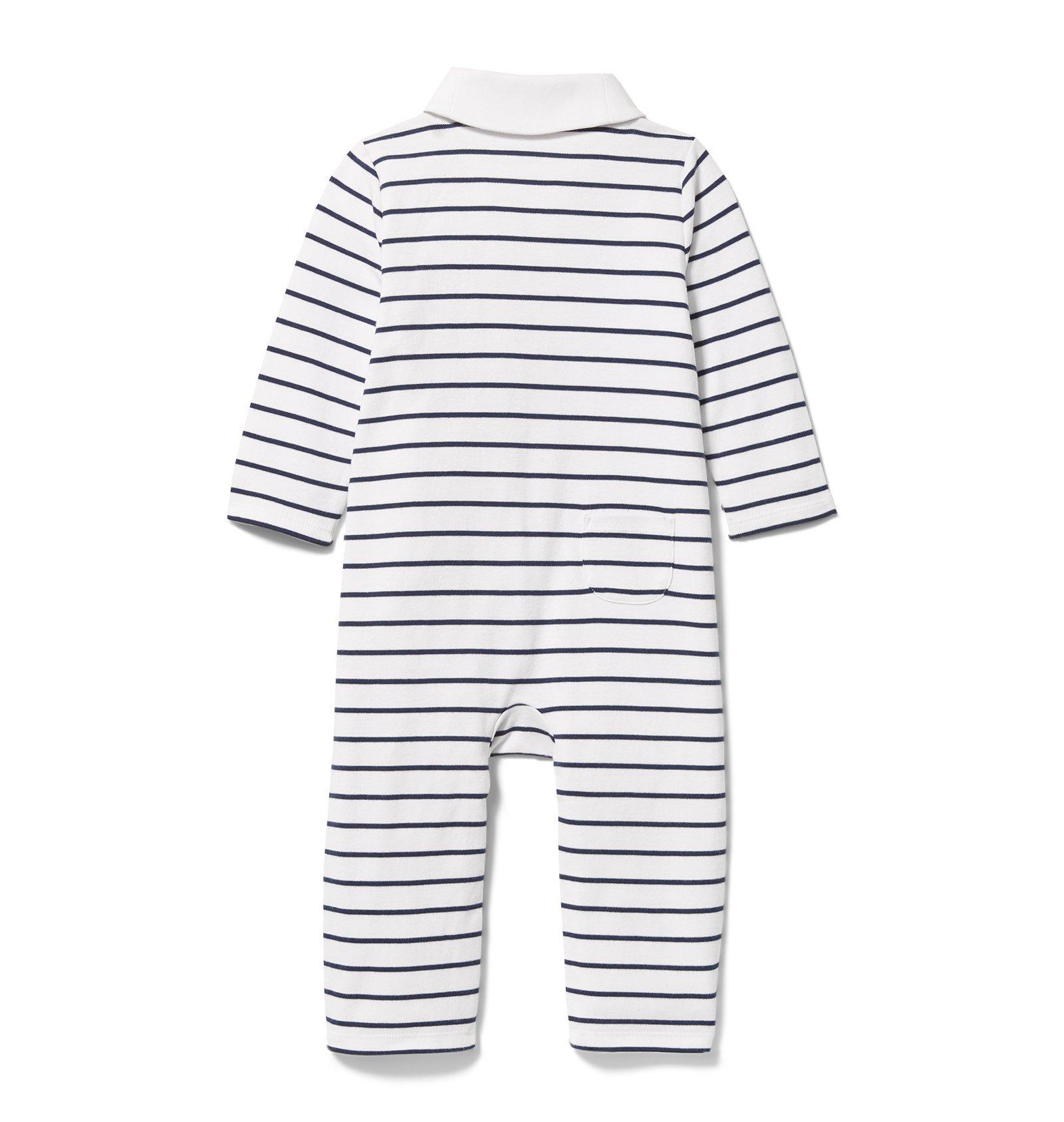 Stripe Shawl Collar 1-Piece image number 1