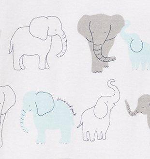 Elephant Print Footed 1-Piece image number 1